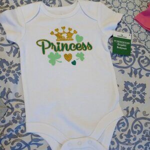 Little Girls Cotton Blend Short Sleeve Bodysuit 3-6M Choose One